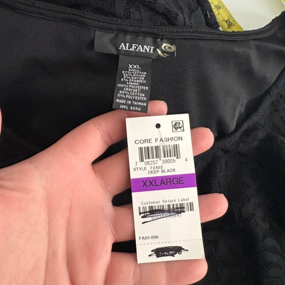 NWT Alfani Plus Size Black Lace Crochet Floral Dress - Picture 9 of 12